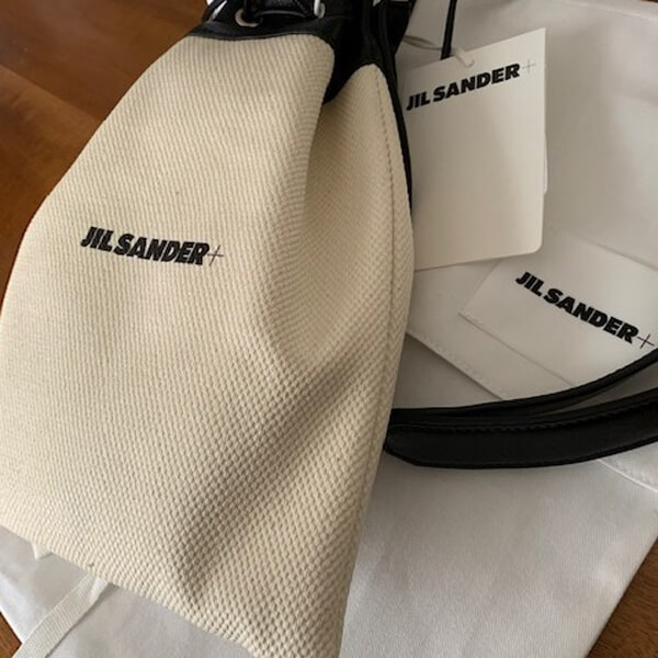 JIL SANDER+☆ロゴ ドローストリング キャンバス ポーチバッグ